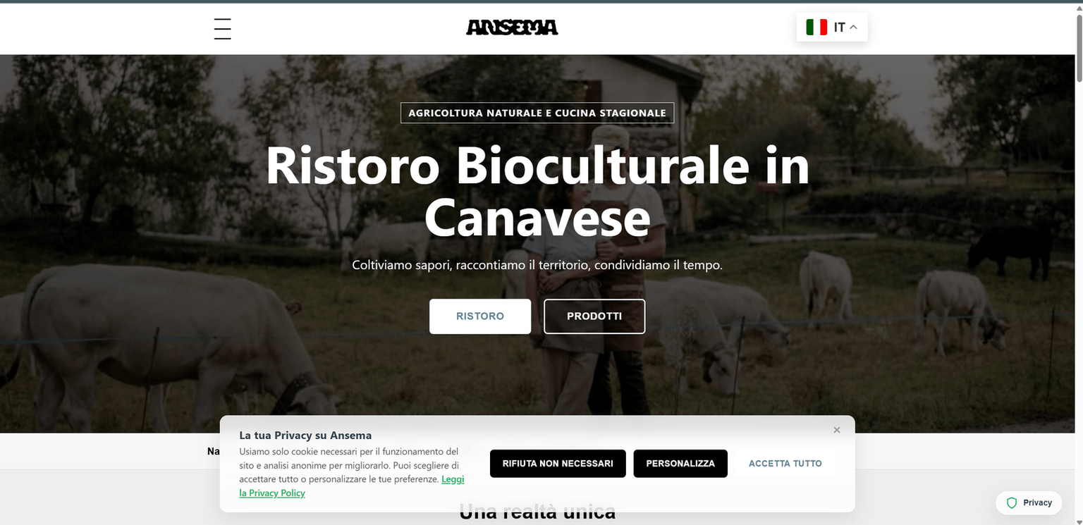 Restaurant Website - Ansema